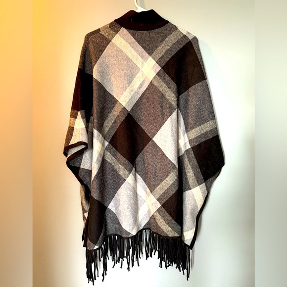 Rachel Zoe Full Zip Blanket Shawl Cape Poncho Womens Sz 1x Roomy & Warm - Picture 3 of 7